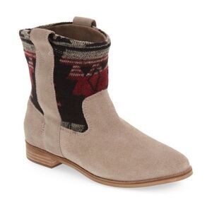 Toms laurel Aztec Desert Ankle boots Taupe Suede Fisherman Core A2